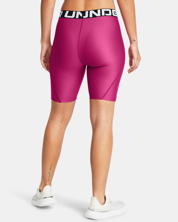 Women's HeatGear® 8" Shorts, Pink, pdpMainDesktop image number 1